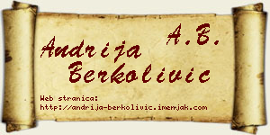 Andrija Berkolivić vizit kartica